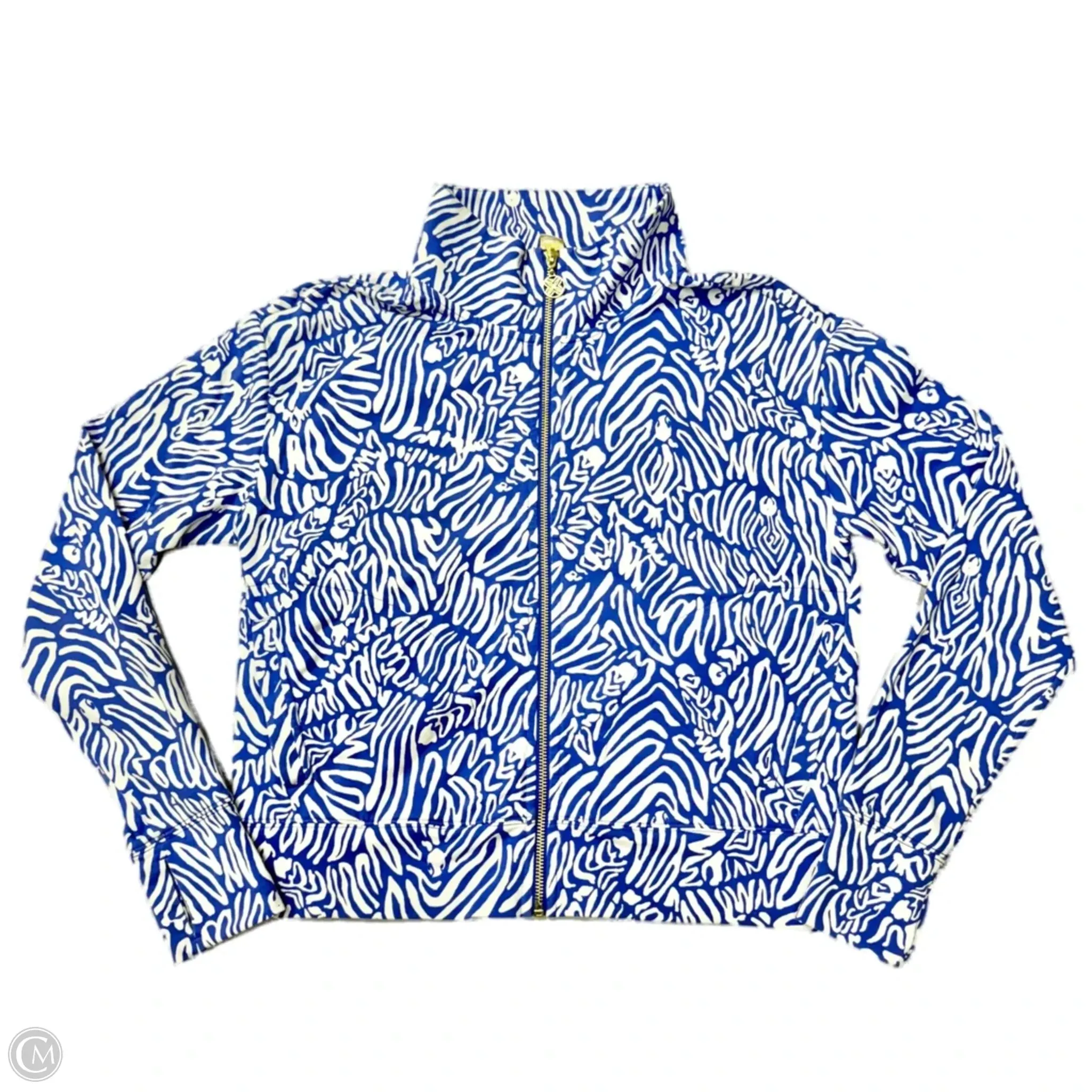 Formal Wear Sweatshirt Designer By Lilly Pulitzer In Blue & White, Size: Xs