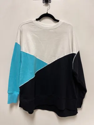 Modern Outfit Ergonomic Cut Sweatshirt Crewneck By Crown And Ivy In Black & Blue, Size: M
