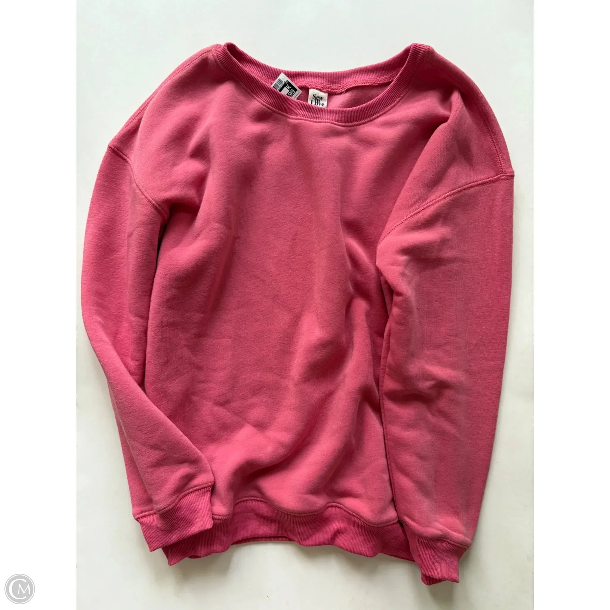 premium fabric Sweatshirt Crewneck By Sew In Love In Pink, Size: L