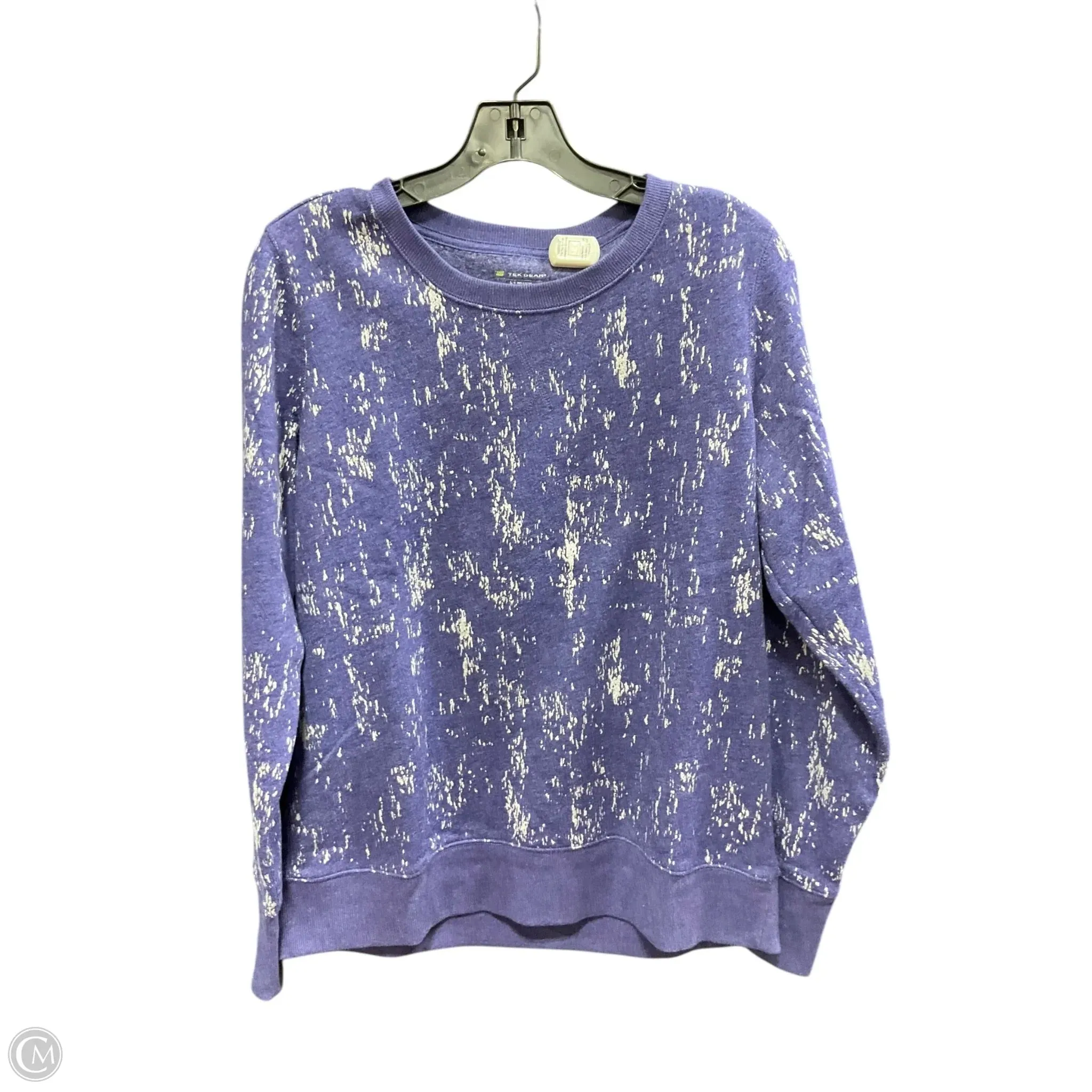 warm glow Evening Glow Athletic Sweatshirt Crewneck By Tek Gear In Blue & Grey, Size: L