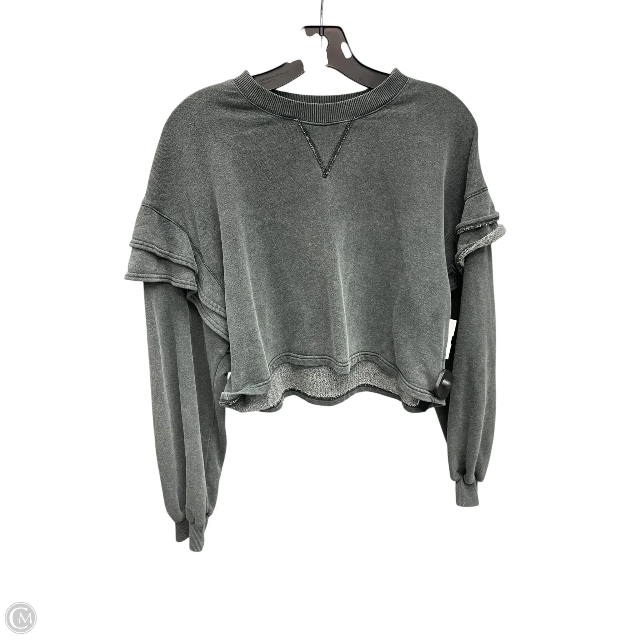 Sun Protection Fabric FlexibleMaterial Sweatshirt Crewneck By Clothes Mentor In Grey, Size: S