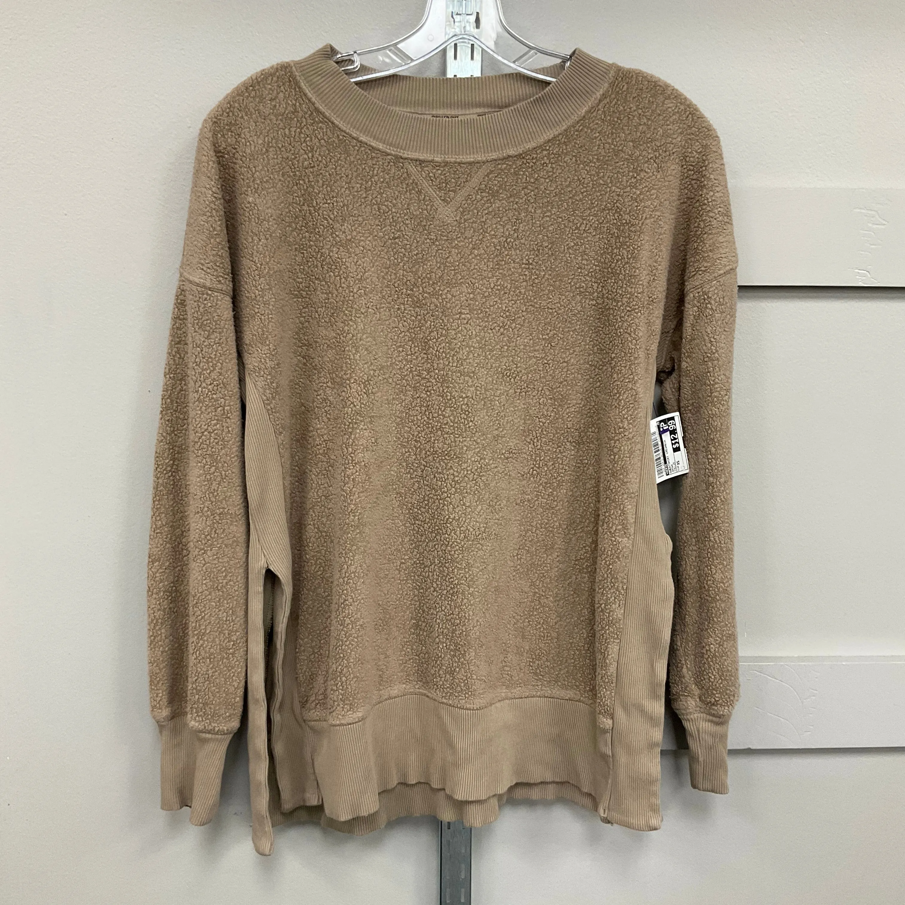elastic waistband Sweatshirt Crewneck By Aerie In Brown, Size:Xs