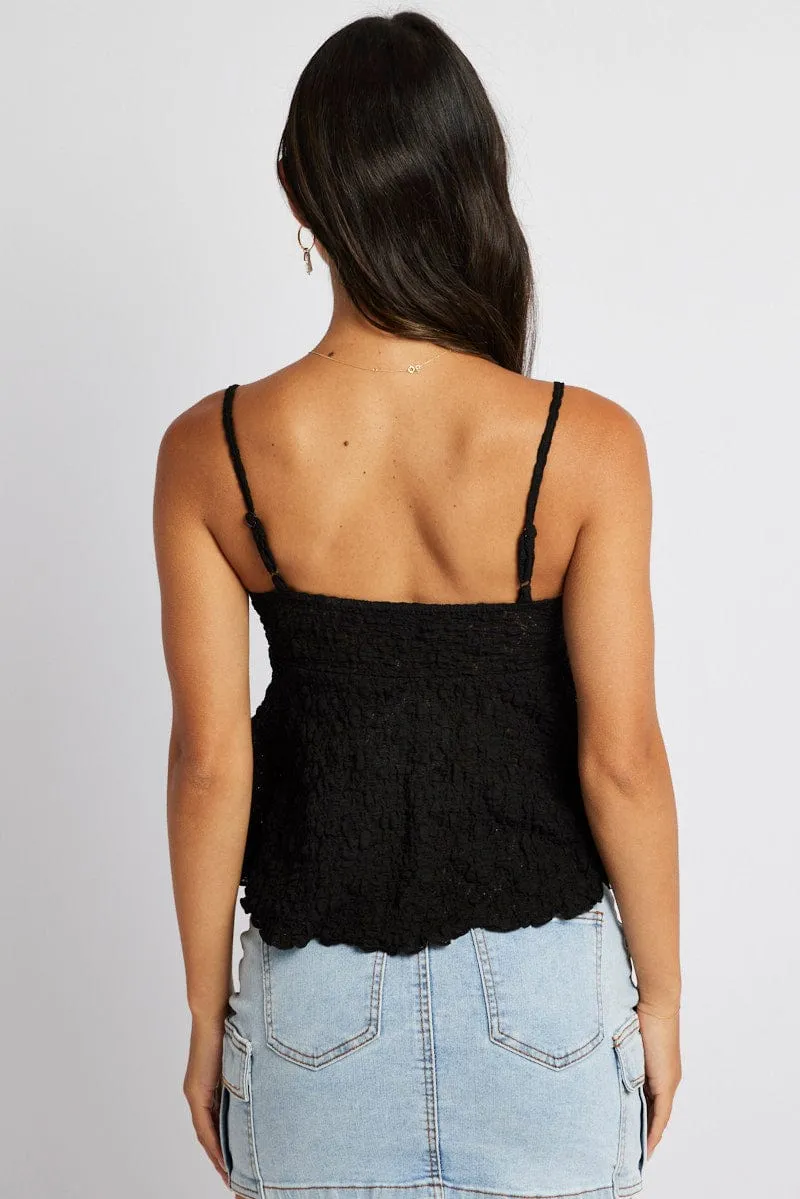 Black Singlet Top Texture Design Edge