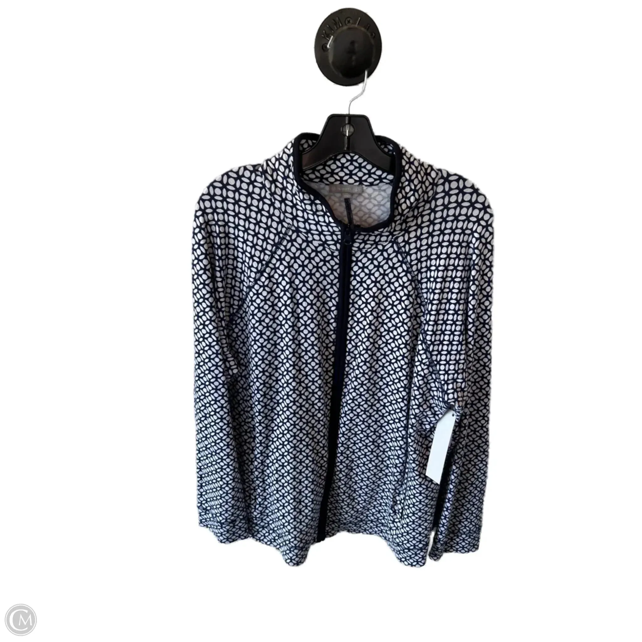 Outdoor Comfort Sweatshirt Crewneck By Talbots In Blue & White, Size: Xl