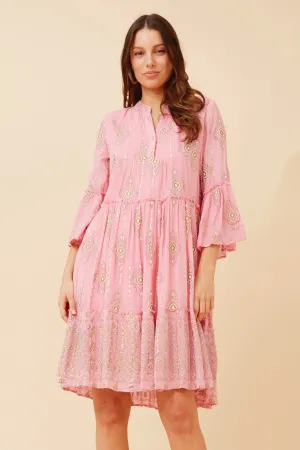 CompactPackableDesign AMIRA JACQUARD BOHO PRINT DRESS