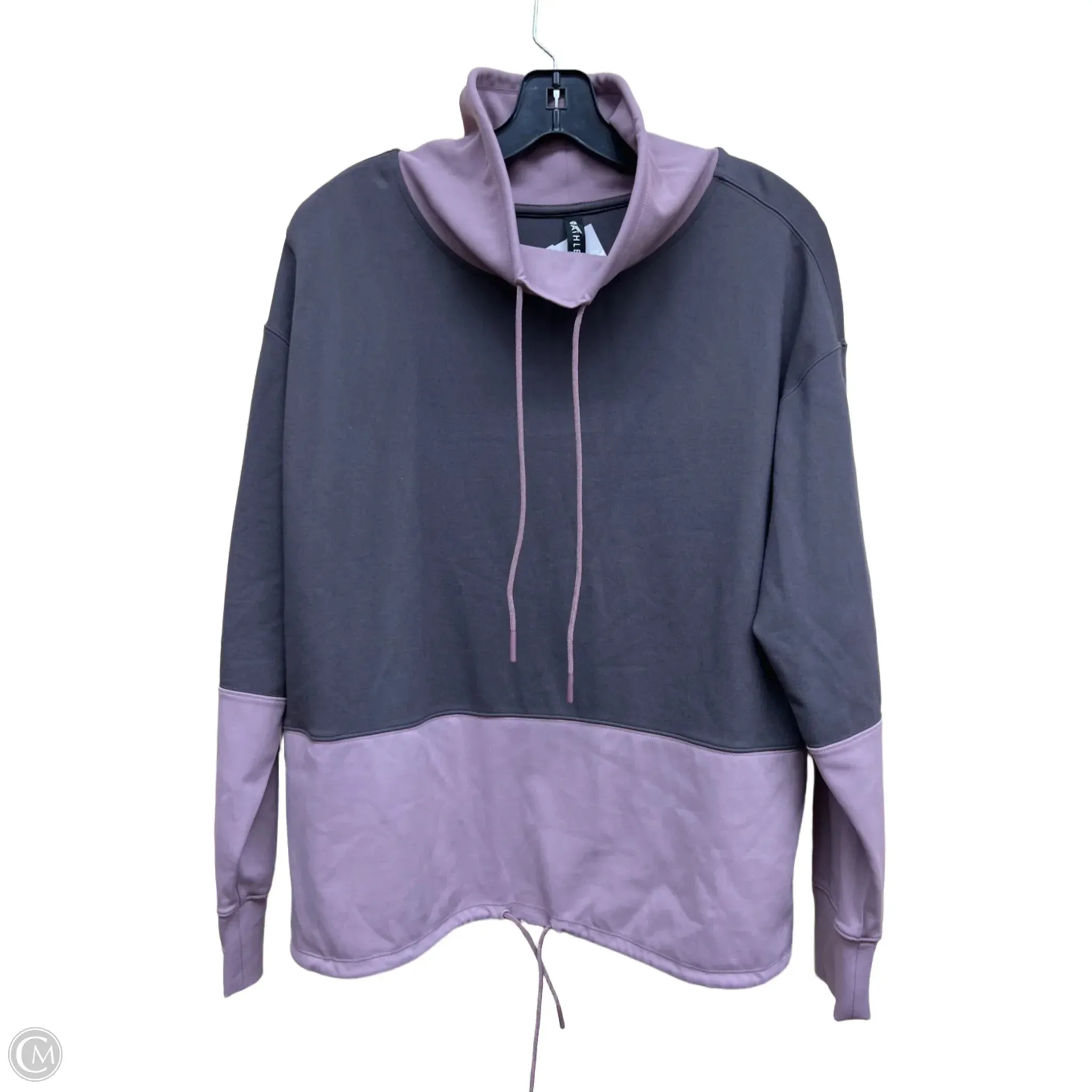 Athletic Sweatshirt Crewneck By Athleta In Grey & Pink, Size: S Friend Vibe