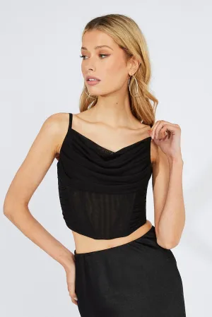Photo Glam Black Corset Top Crop