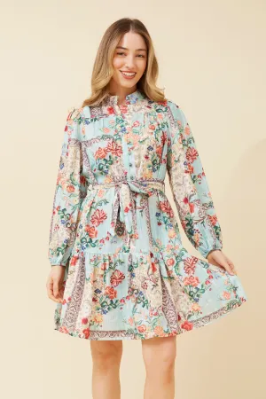 MINERVA FLORAL SHORT DRESS Elegant Tunic Weatherproof