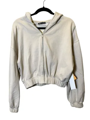 Sweatshirt Hoodie By Zara In Tan, Size: Xl CrossBackStructure Light Sweatshirt