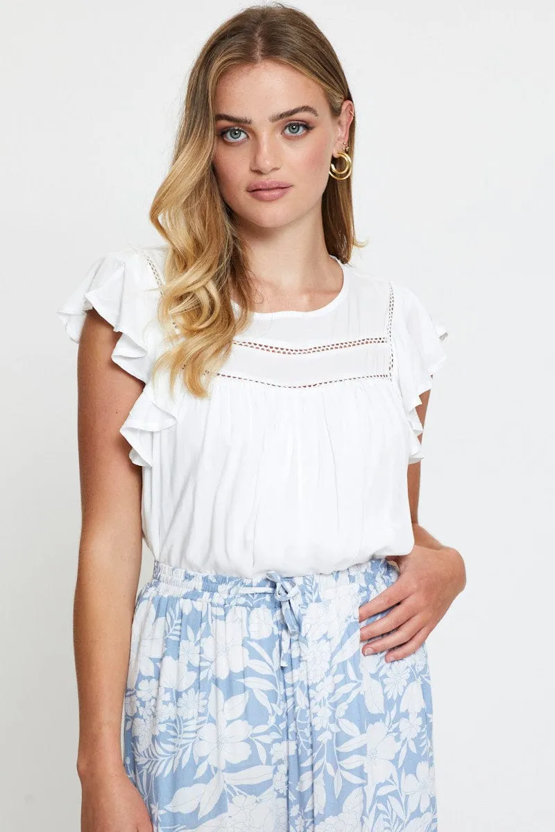 White Crop T Shirt Short Sleeve Meeting Ready