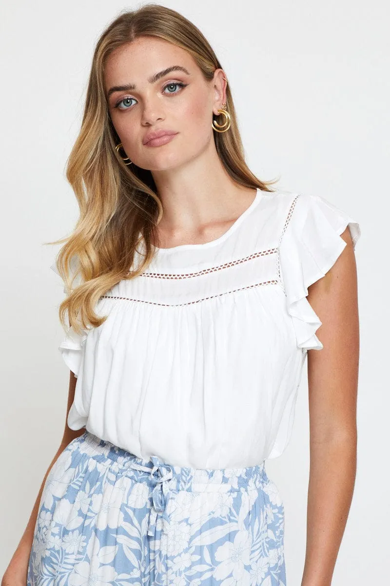 White Crop T Shirt Short Sleeve Scandi Clean