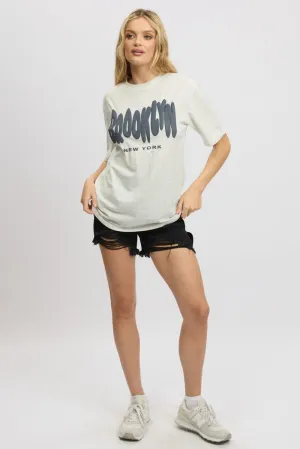 Grey Graphic Tee Short Sleeve Easy Style