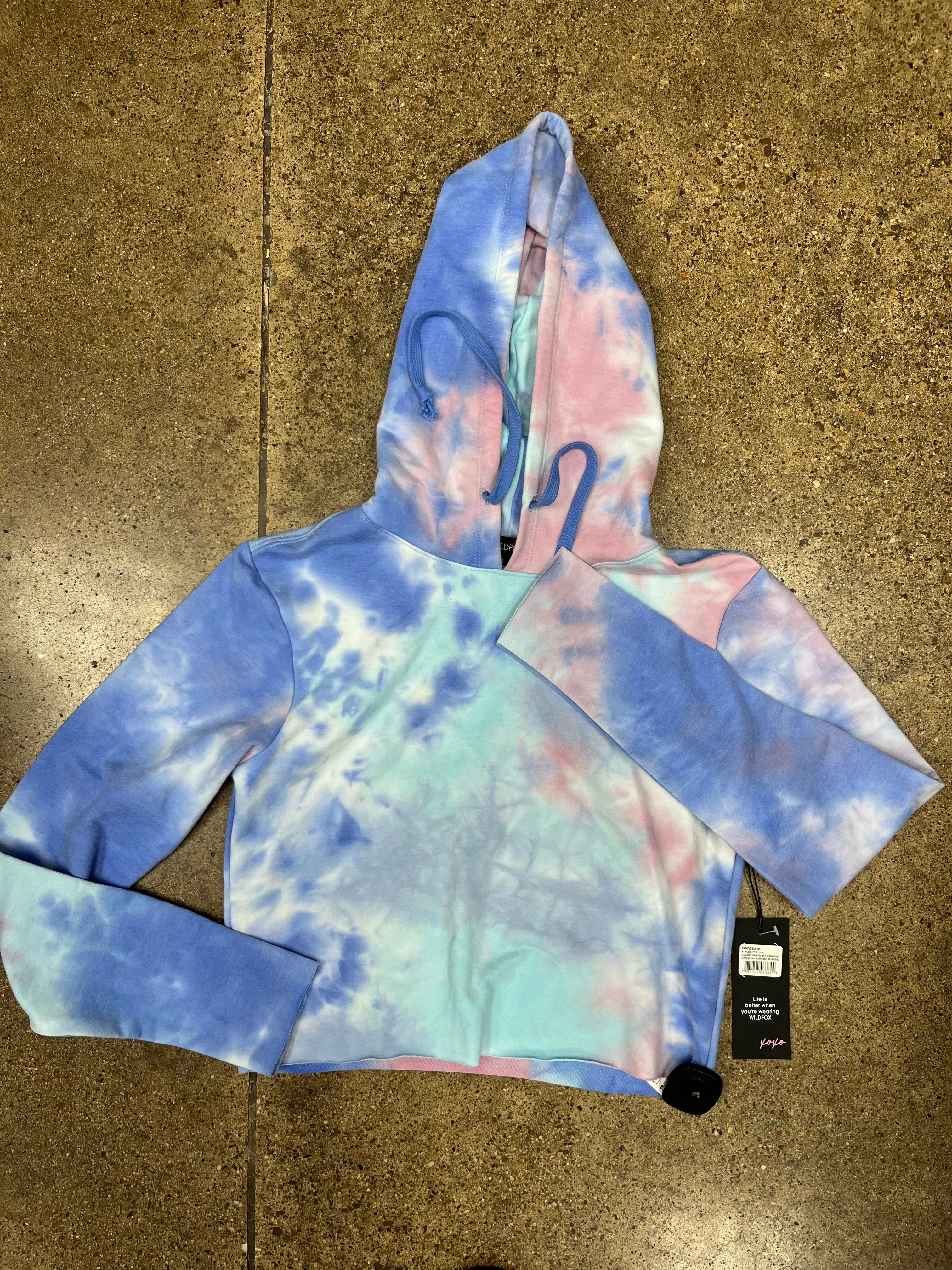 HighDensityWeave Rich Tone Sweatshirt Hoodie By Wildfox In Tie Dye Print, Size:S