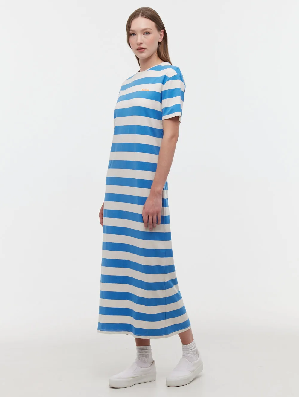 Lightweight Layering casual fun Marri Striped T-Shirt Maxi Dress