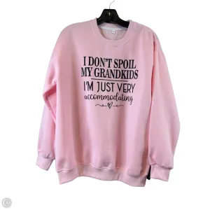 Sweatshirt Crewneck By Clothes Mentor In Black & Pink, Size: L Reinforced Edges