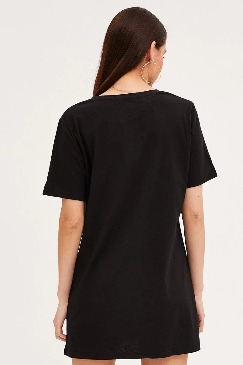 Hero Mode Black T-Shirt Dress