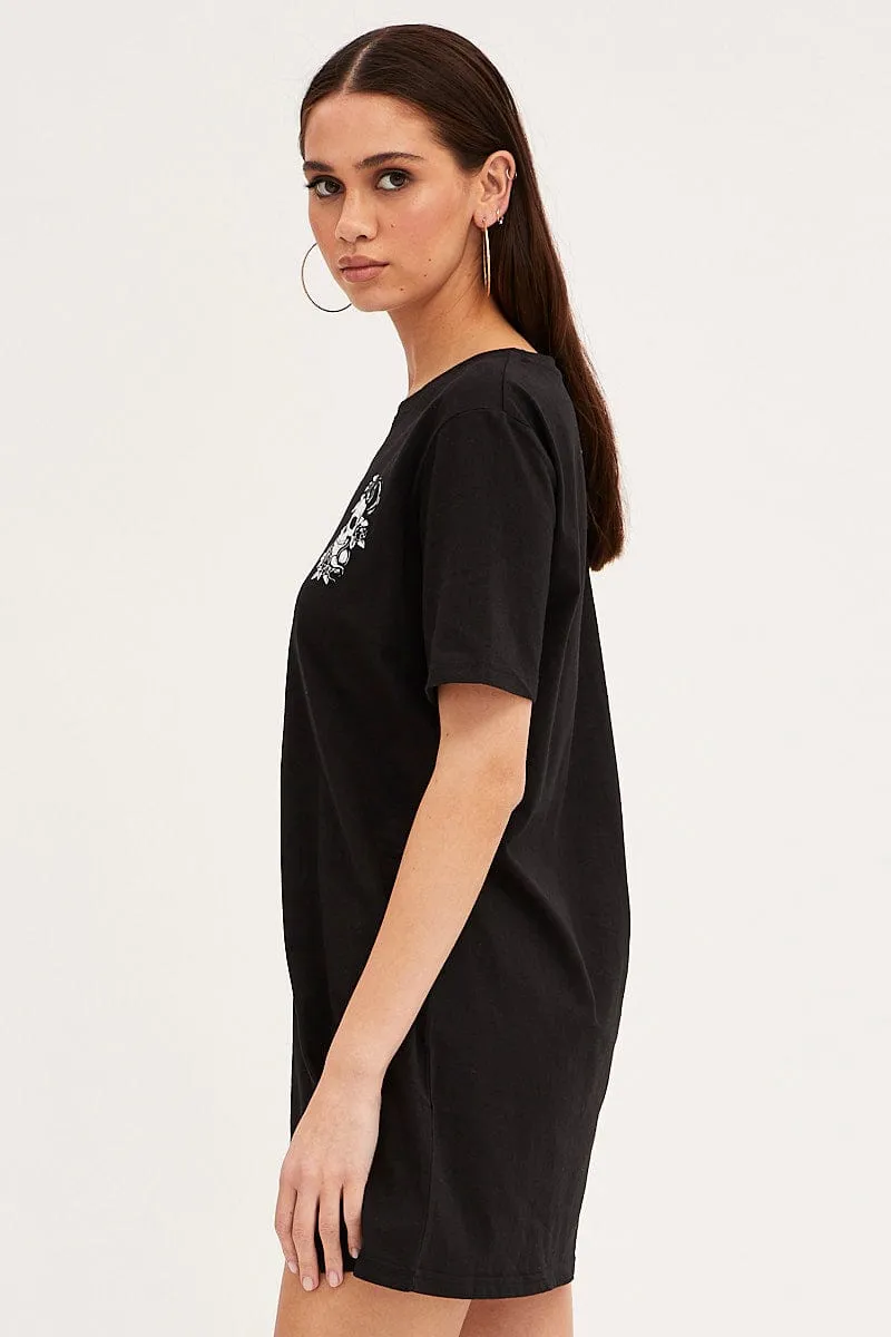Black T-Shirt Dress Active Wear