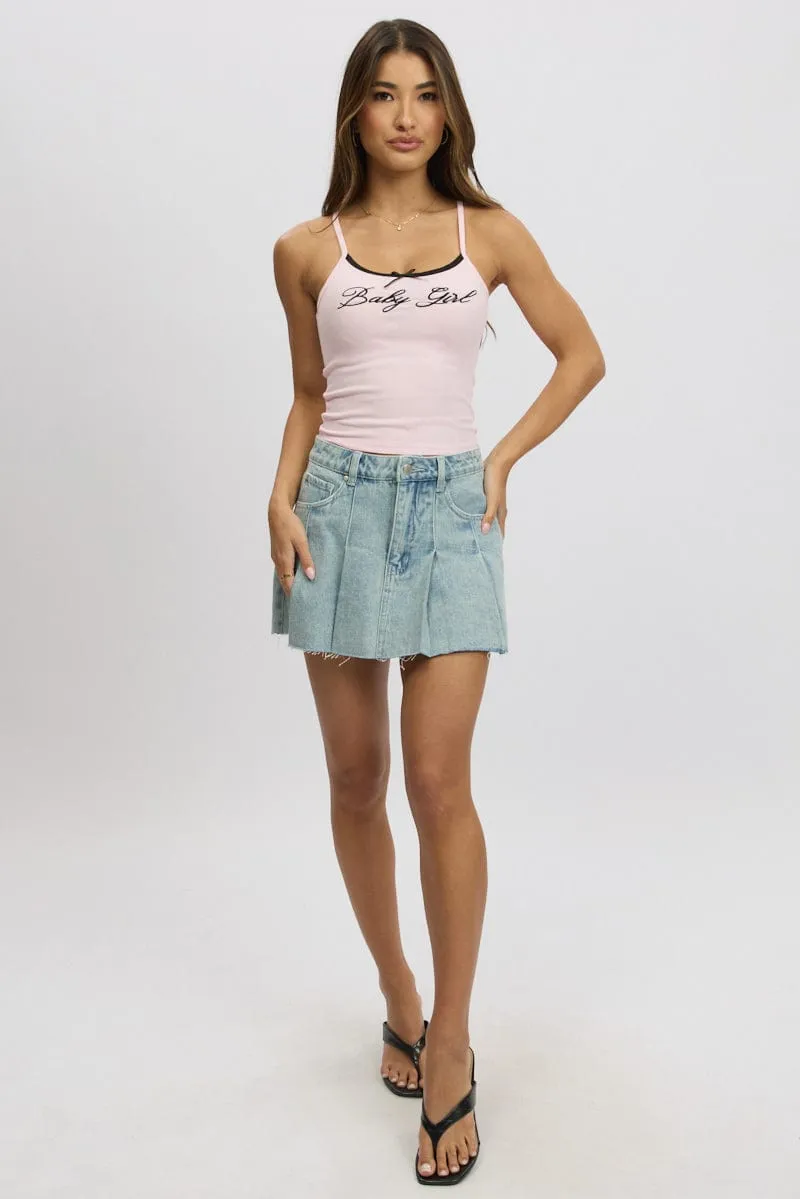 Rain Proof Summer Outerwear Pink Graphic Singlet Rib
