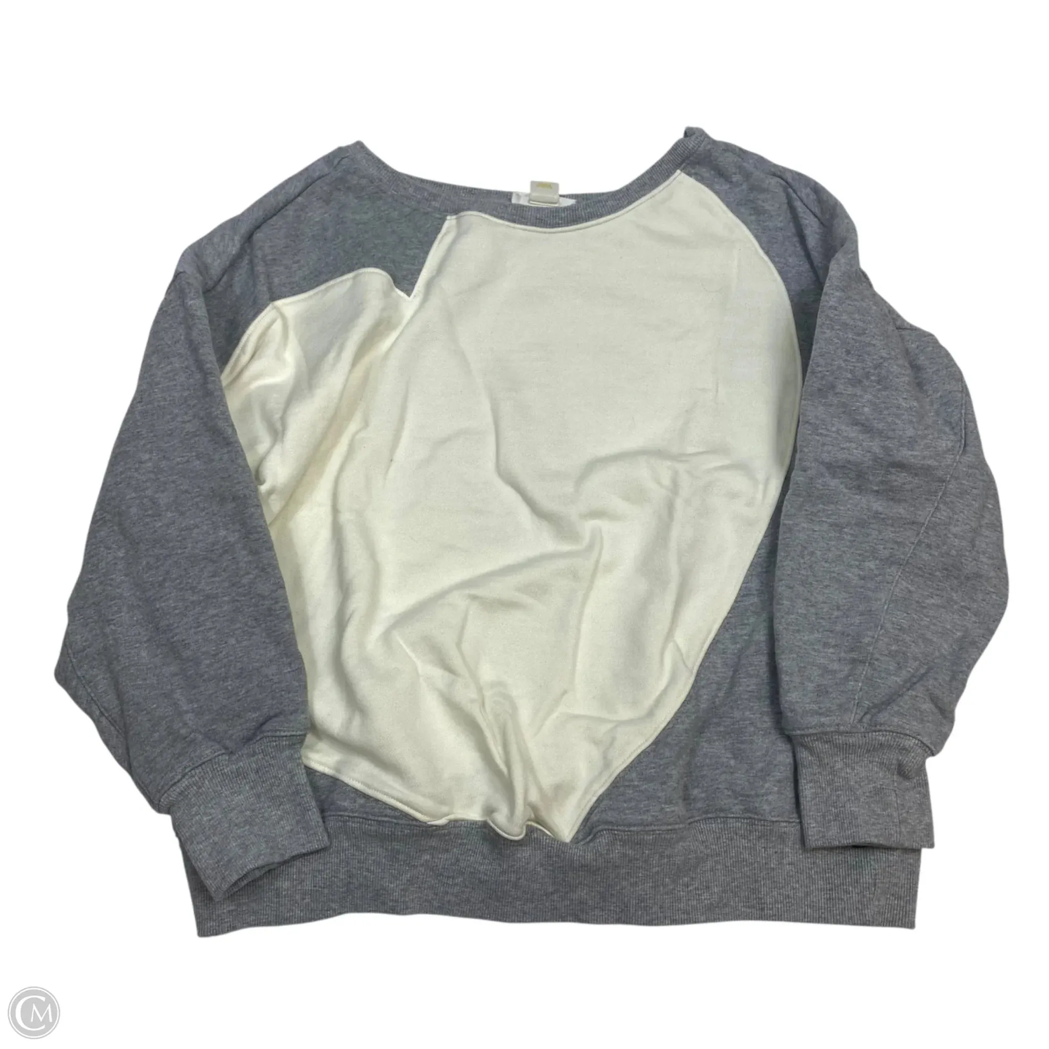 Sweatshirt Crewneck By Maeve In Cream & Grey, Size: M UVProtectionFabric