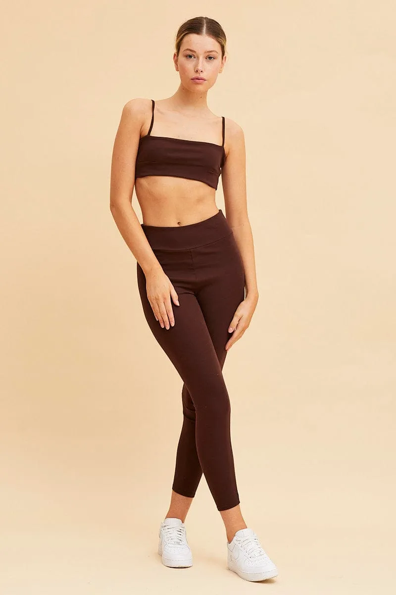 Vision Glow Brown Bandeau Singlet Top Cotton Stretch