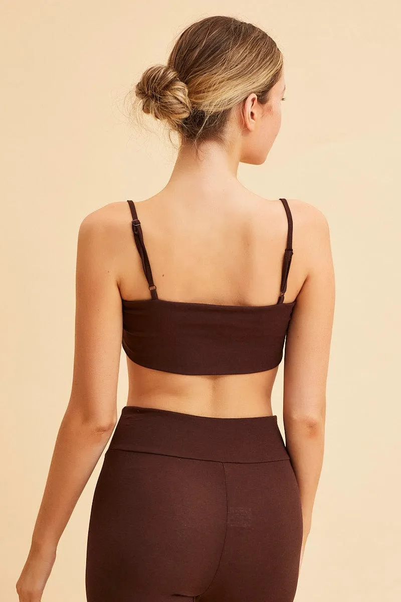 Timeless Dress Brown Bandeau Singlet Top Cotton Stretch