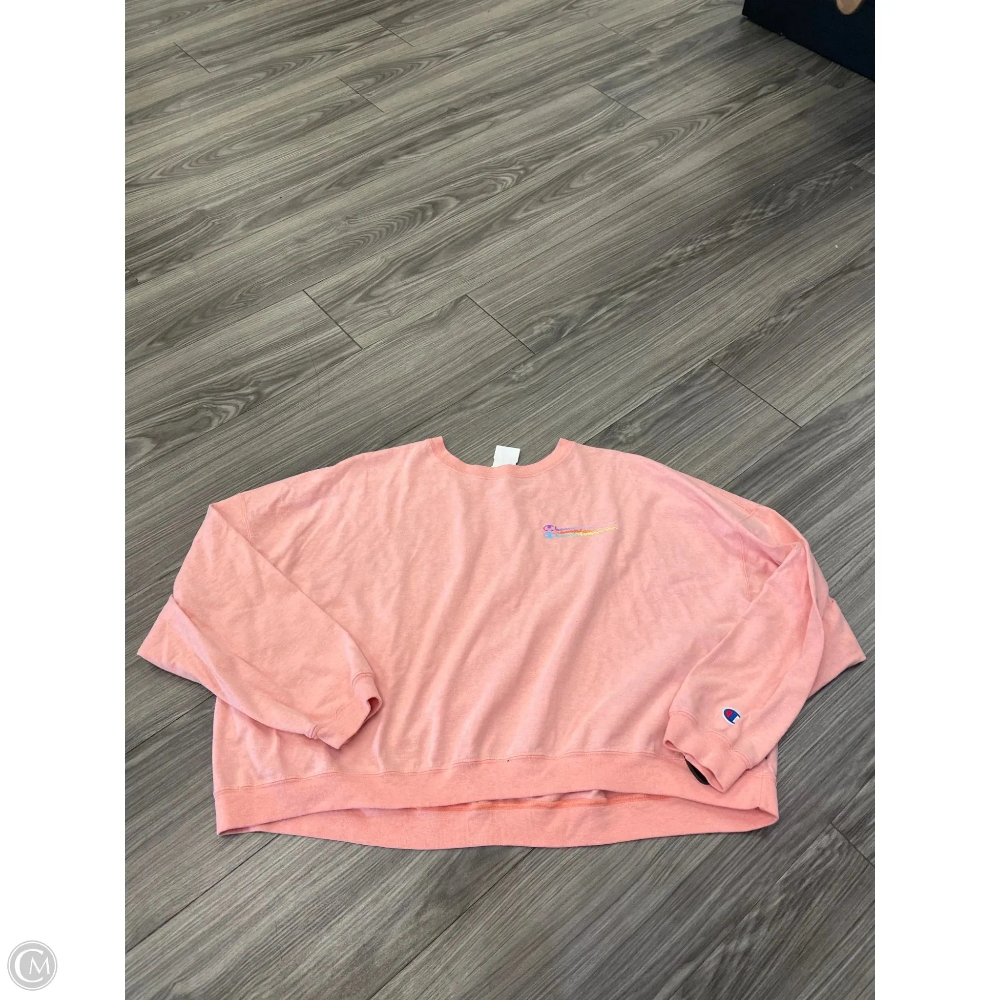 Sweatshirt Crewneck By Champion In Peach, Size: L Heavy Silk