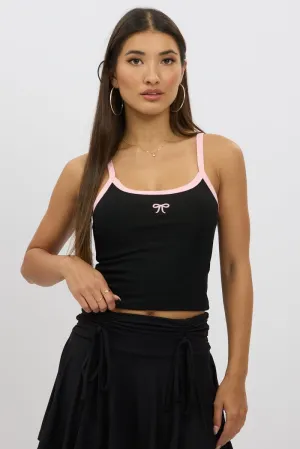 Conscious Fit Black Graphic Singlet Top