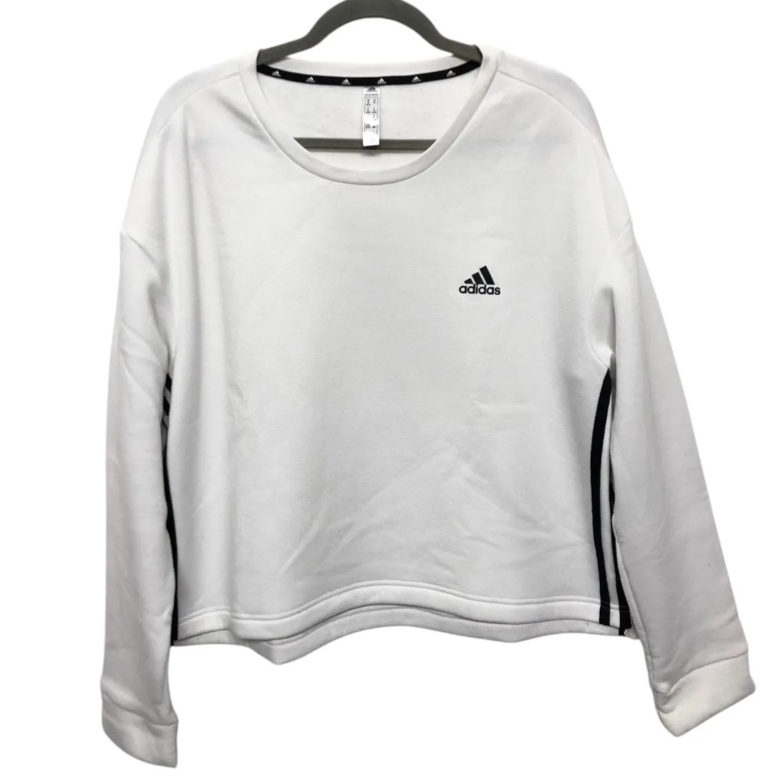 Sweatshirt Crewneck By Adidas In Black & White, Size:Xl Jewel tone