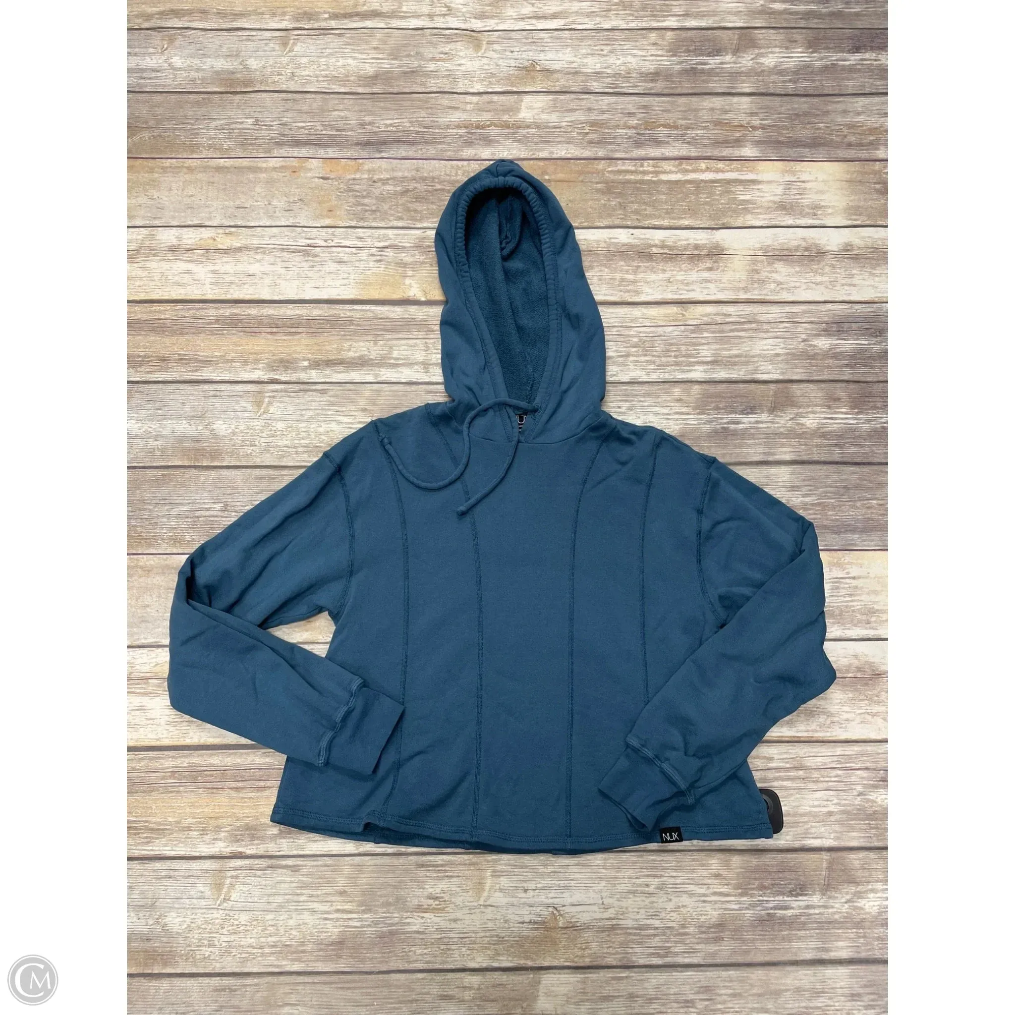 Sweatshirt Hoodie By Cme In Teal, Size: S Adjustable Fastenings Fashion Trend
