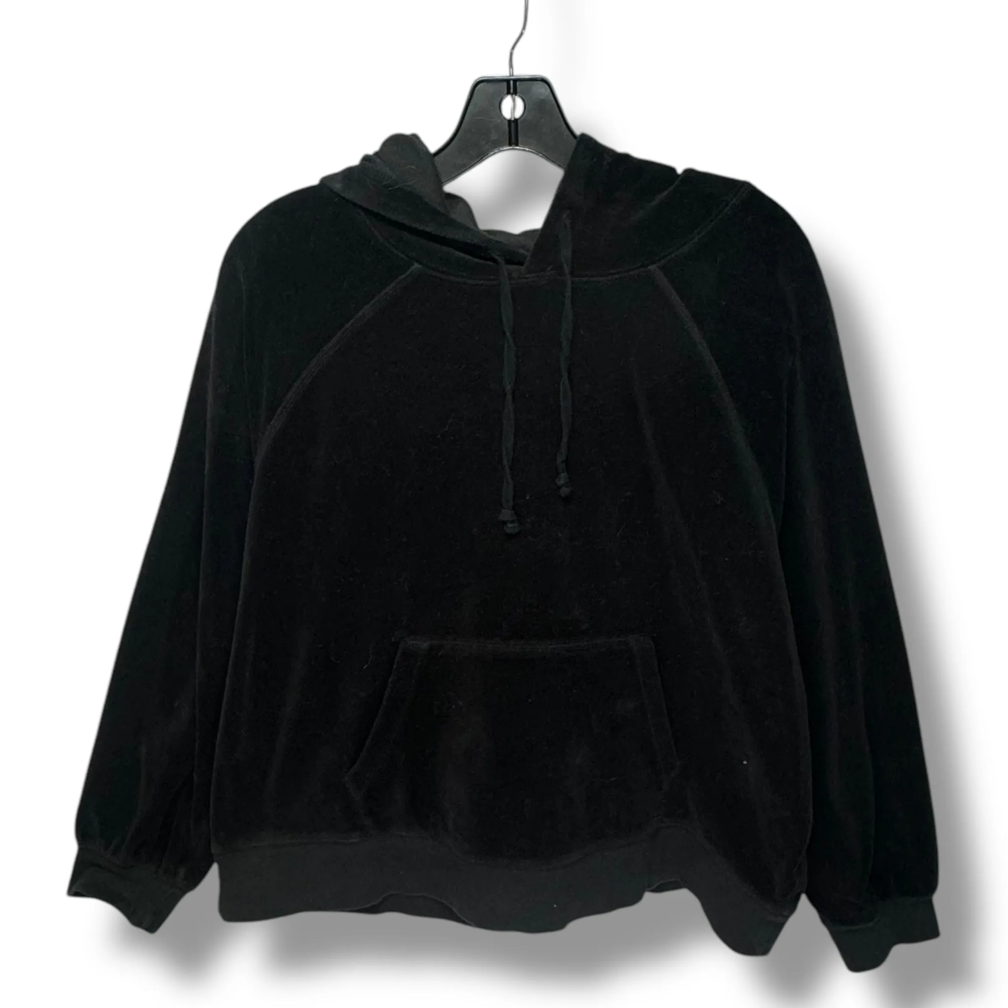 Sweatshirt Hoodie By J. Crew In Black, Size: L FourWay Stretch Leather Core