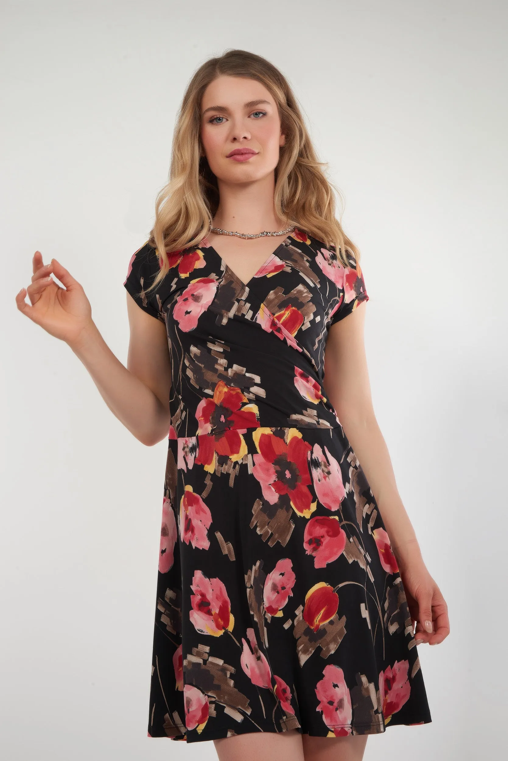 Trend Mode Robe portefeuille avec imprim?? fleuri - MAPUTO2 - (R-B3)