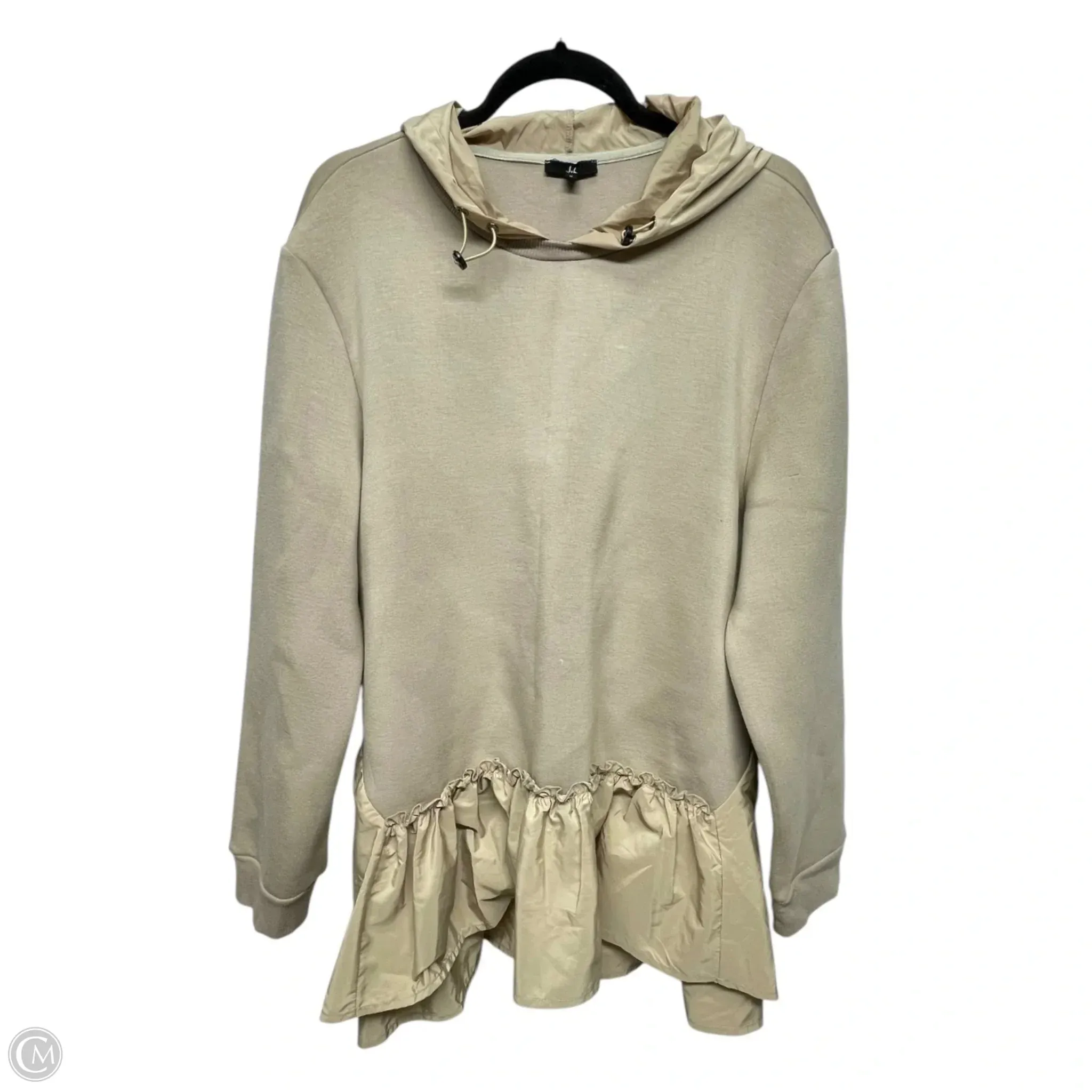 Sweatshirt Hoodie By Joh In Tan, Size: Xl UltraSoft Texture Bride Side
