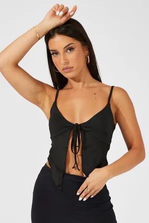 Black Tie Top Singlet Cozy Wrap