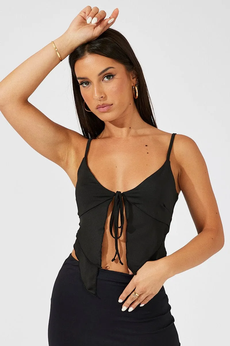 Black Tie Top Singlet Cozy Wrap