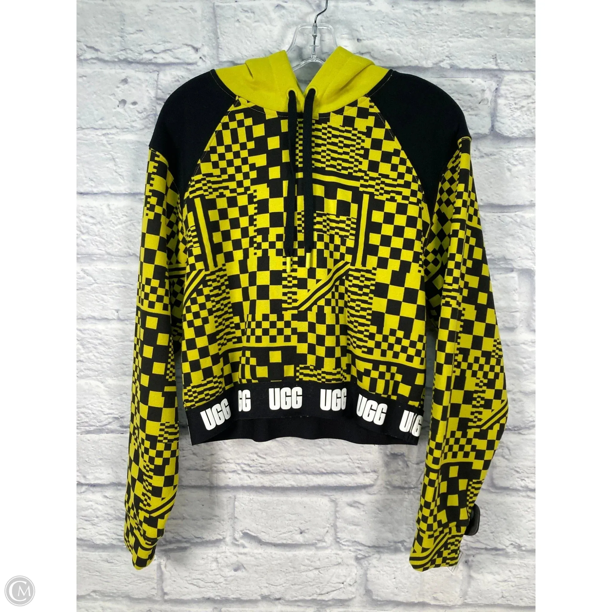 Sweatshirt Designer By Ugg In Black & Yellow, Size: S StaticFree Material SmoothGripFastenings
