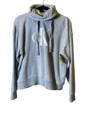 Sweatshirt Hoodie By Calvin Klein In Grey, Size: M Sharp Look Adjustable Straps