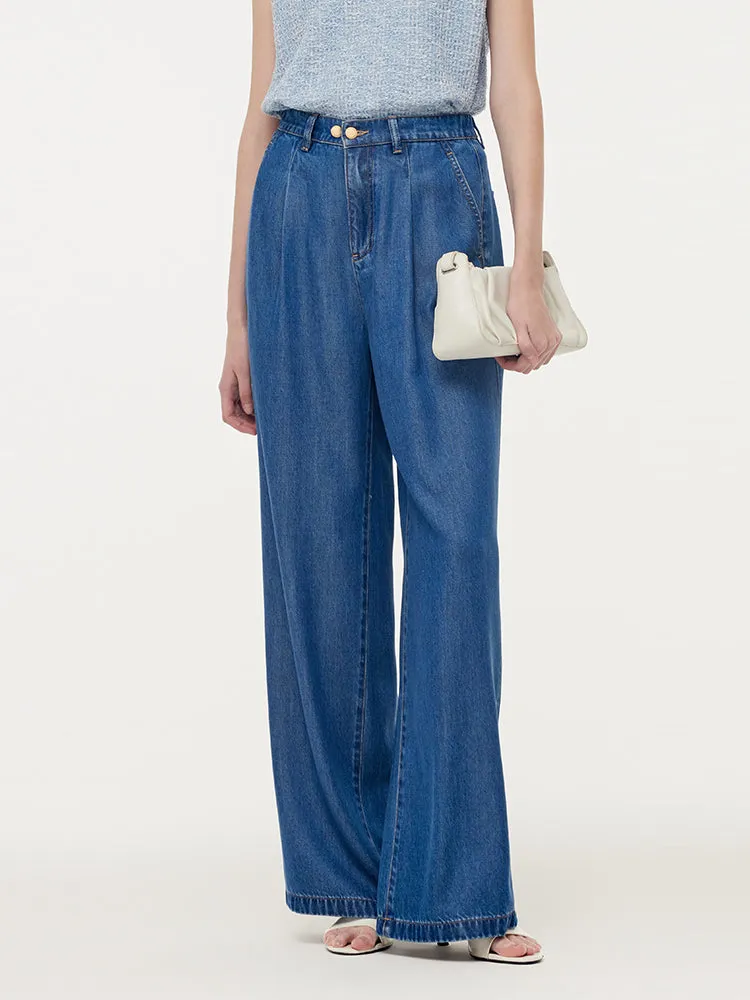 100% Tencel Denim Elastic Waist Women Jeans Brunch Outfit Classic Wear Luxury Popular Option