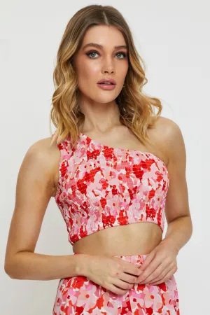 Mature Charm Print Singlet Top Crop