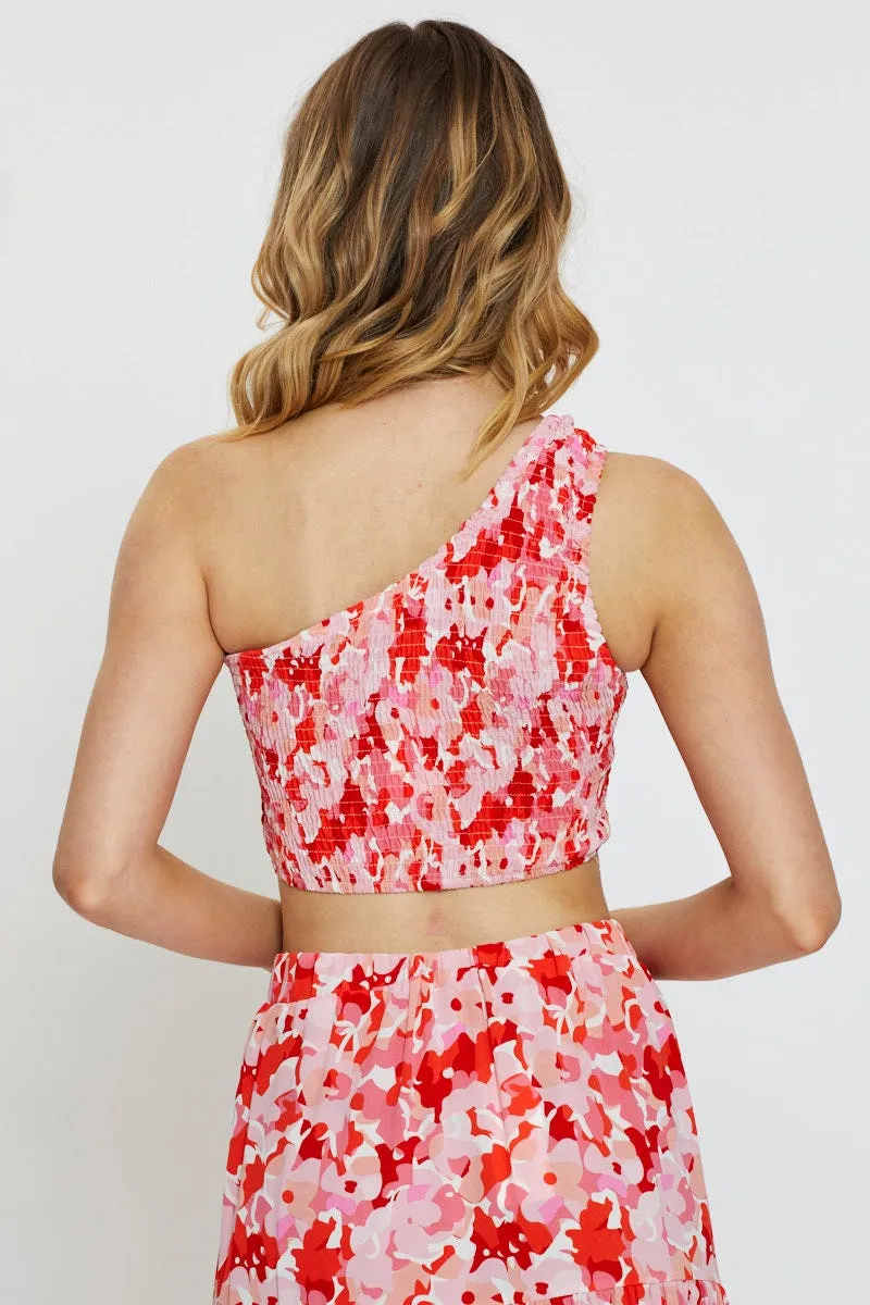 Print Singlet Top Crop Winter Ready Cloud Core
