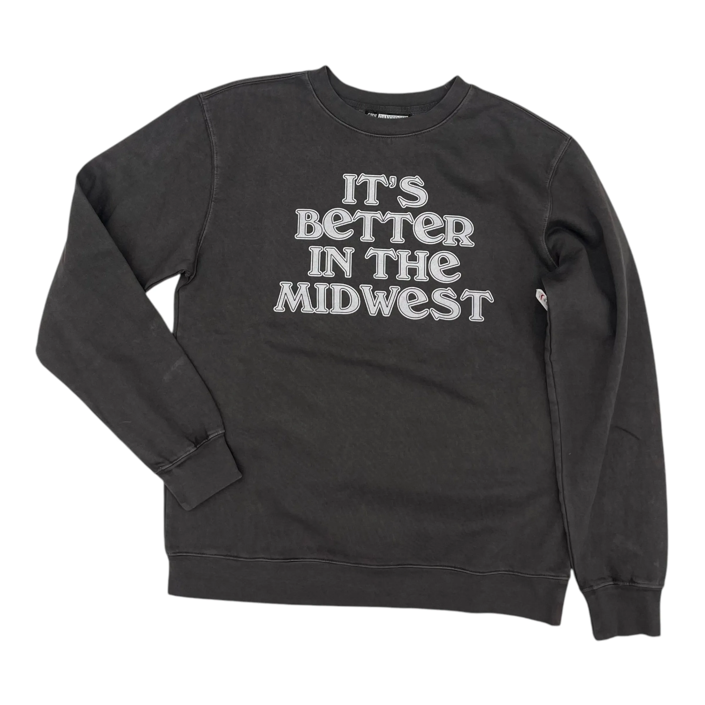 Comfy Style Lightweight Material Sweatshirt Crewneck By Girl Dangerous In Grey, Size:S