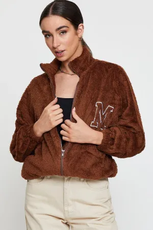 Euro Mood Beige Teddy Jacket Long Sleeve