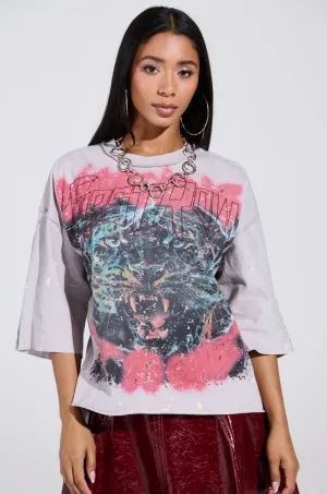 Street Essential product hook practicality PRIMAL FURY CROPPED GRAPHIC SWEATSHIRT
