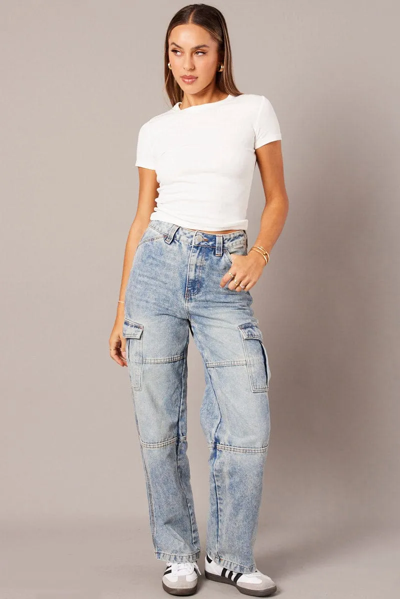 White T Shirt Short Sleeve Crew Neck Trendy Hat