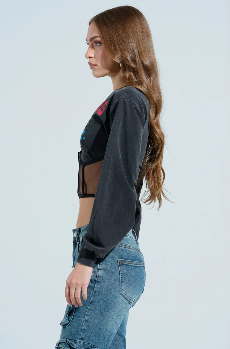 vacation wear Comfort Piece FEARLESS SINCE 1994 CORSETTED SWEATSHIRT