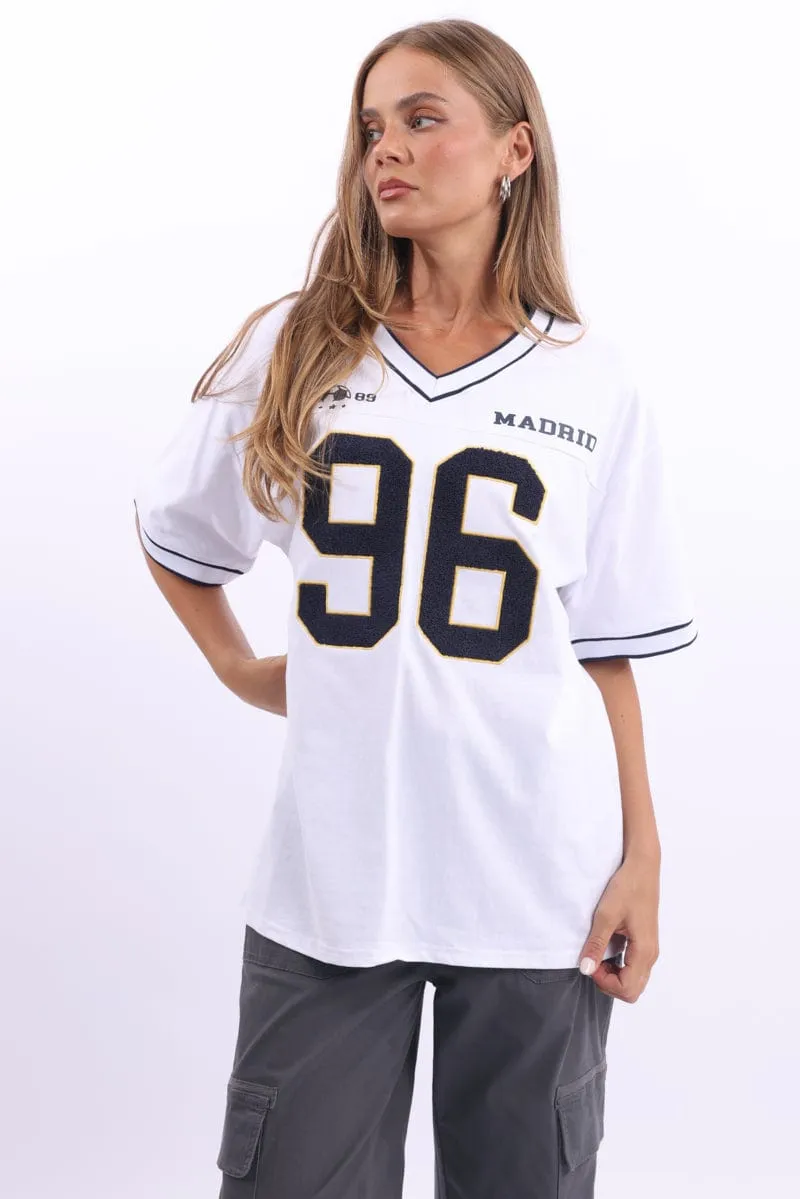 Match Fit White Graphic Tee Short Sleeve