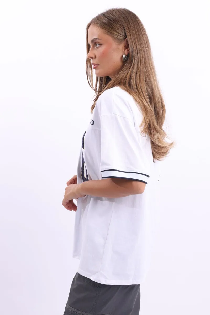 SlimFitDesign Sustainable production White Graphic Tee Short Sleeve