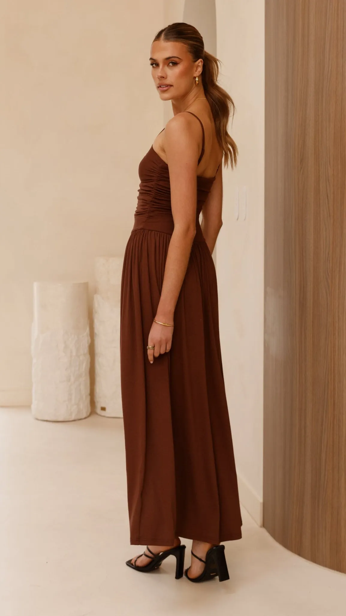 Crepe Soft Libertine Maxi Dress - Chocolate