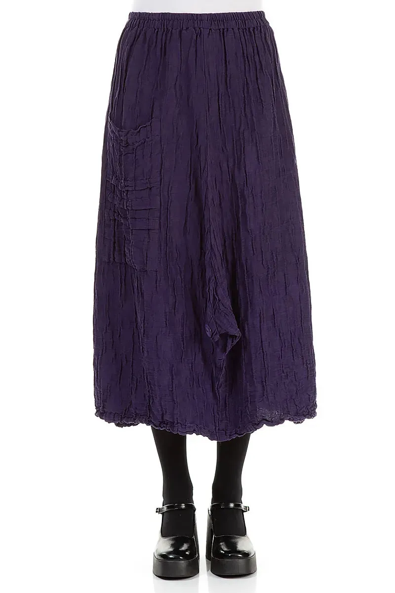 Chill Vibe Pocket Knot Crinkled Royal Purple Silk Skirt