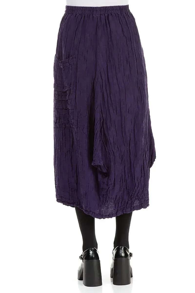 Photography Session Day Ready Pocket Knot Crinkled Royal Purple Silk Skirt