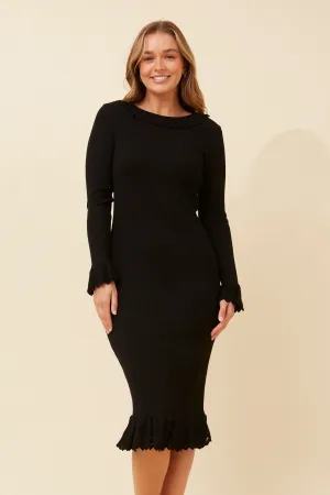VASHTI  FRILL KNIT DRESS Host Smile